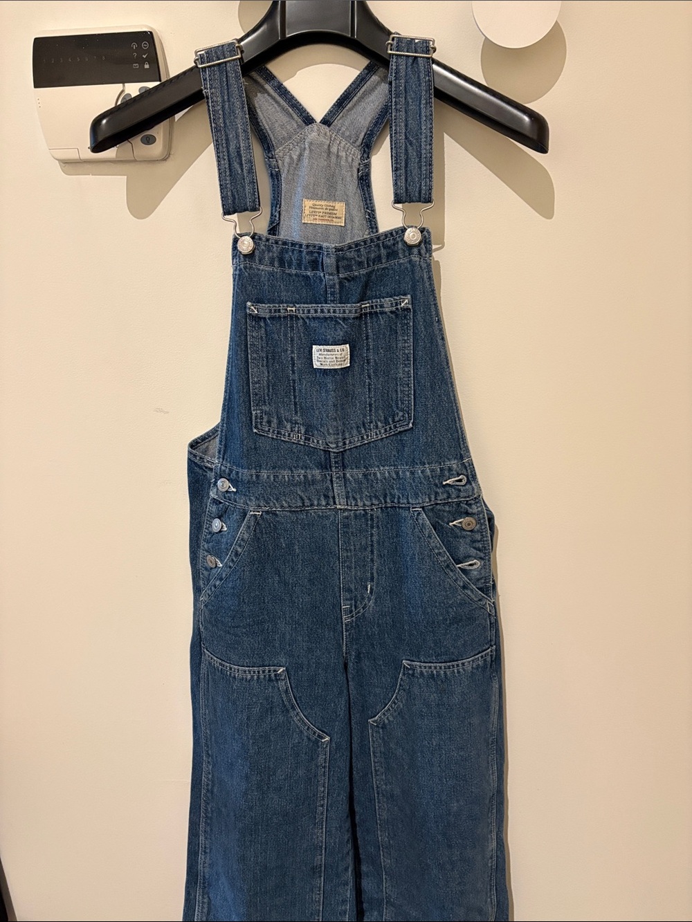 Levi crop denim overall
